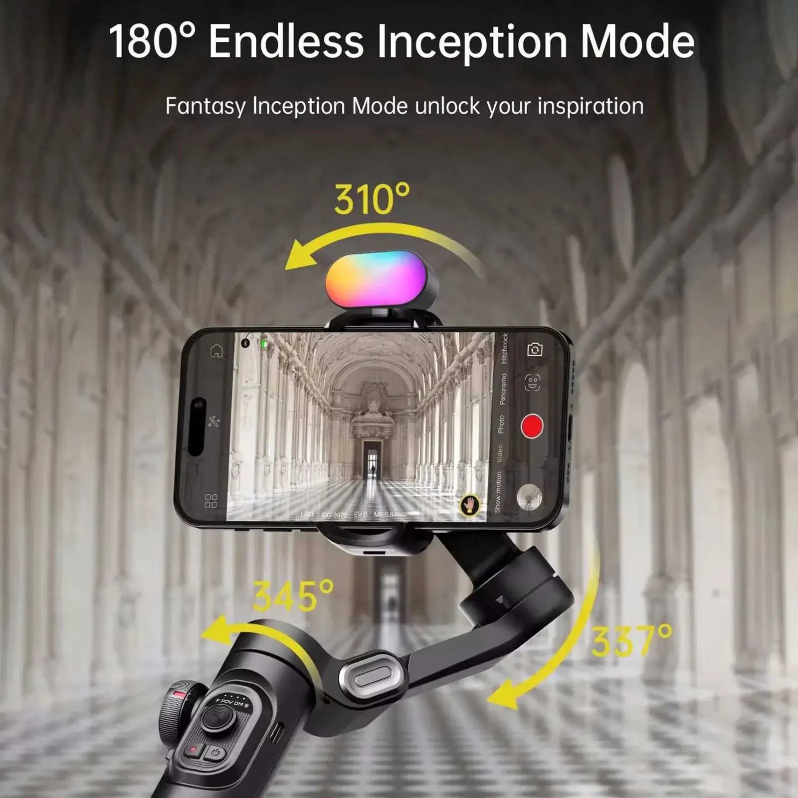 AOCHUAN Smart XE Kit Gimbal Stabilizer For Smartphone IPhone Video Recording Magnetic Fill Light 3-Axis Foldable Android_voghion.com