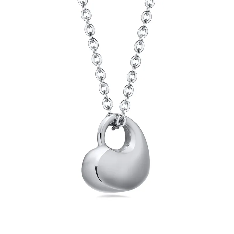 Collier avec pendentif en forme de cœur en forme d'urne en acier inoxydable 316L pour femme, chaîne KOTiK Fashion, couleur noir, or et argent_voghion.com