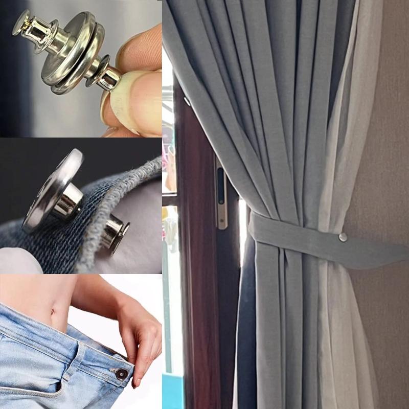 1Pairs Magnetic Curtain Button Room Accessories Nail Free Button Window Screen Decorative Adjustment Magnet Detachable Buckle_voghion.com