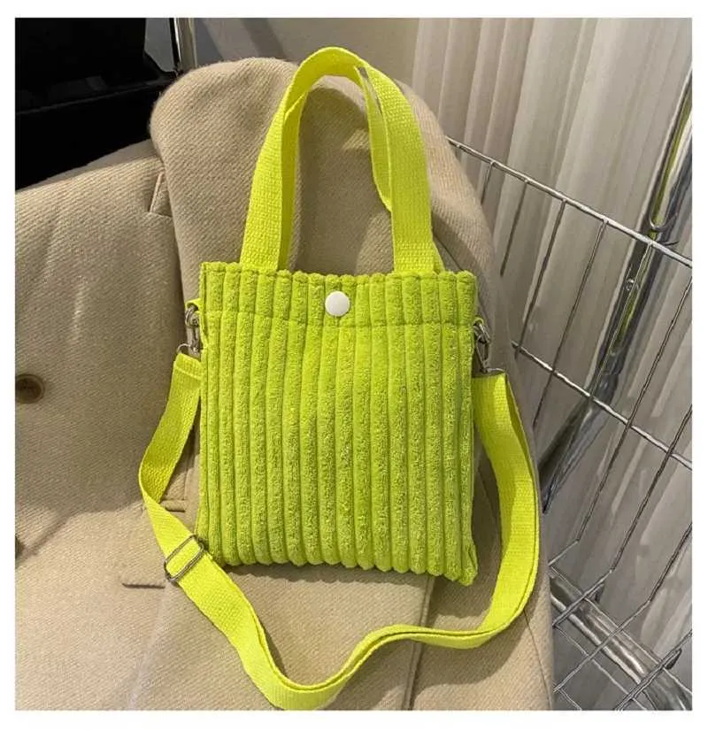Modieuze mini corduroy bucket bag dames schouder- en tas_voghion.com