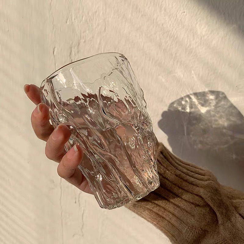 Tazza per acqua in vetro da 10 once, tazza pieghevole a torsione, tazza per succo di frutta, tazza da tè, bella tazza da birra, stile coreano, tazza da latte, tazza da caffè_voghion.com