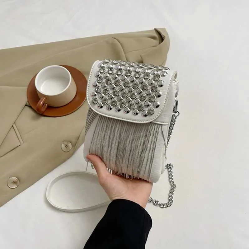 Borsa a tracolla da donna con fibbia magnetica, elegante design con nappe, tracolla Ba241216_voghion.com