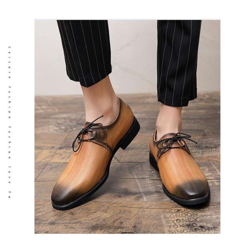 Herren Businessschuhe In Pink Aus Leder Mit Spitzer Form_voghion.com