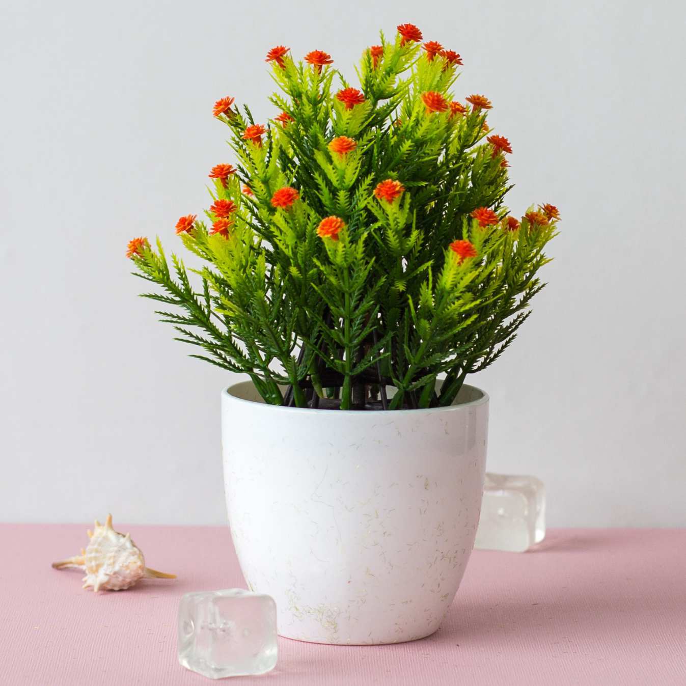 Simulation flower potted ornaments plastic 37 mesh baby's breath bonsai simulation pine tree indoor plant ornaments decoration_voghion.com
