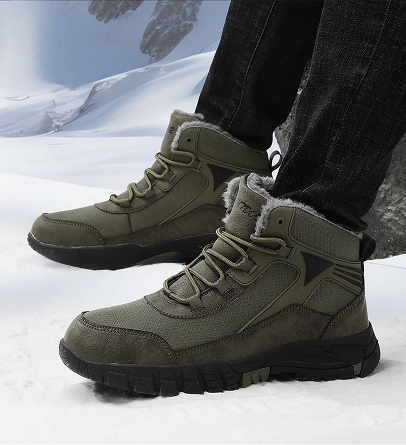 Grensoverschrijdende antislip wandelschoenen in grote maten, sneeuwfleece-verdikte sneaker, waterdicht, koudebestendig, warm, hoog model katoen_voghion.com