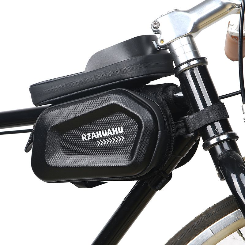 RZAHU velosipēda priekšējā sija kalnu velosipēda divvietīgā mobilā tālruņa augšējā caurule, ūdensnecaurlaidīga sēdekļu soma izjādes aprīkojums_voghion.com