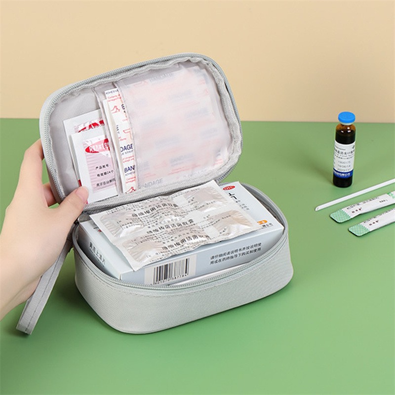 Bärbar första hjälpen-kit för resor utomhuscamping användbar mini-medicinförvaringsväska camping nödöverlevnadsväska pillerfodral_voghion.com
