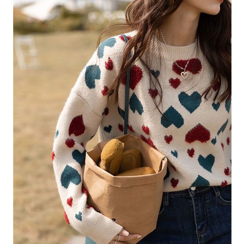 Love soft sticky sweater women in autumn winter, loose and versatile for short knit top, stylish new style_voghion.com