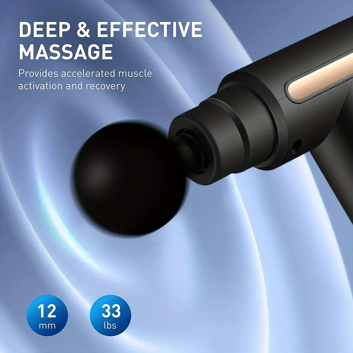 Pistolet de massage à écran tactile ACZT Quality Goods - 4 têtes interchangeables_voghion.com