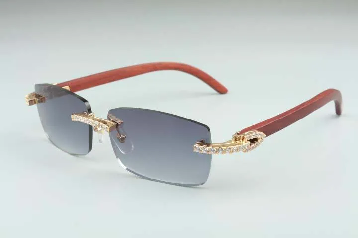 Occhiali da sole alla moda Montature per occhiali da sole con diamanti infiniti 3524012 con gambe in legno e lenti da 56 mm_voghion.com