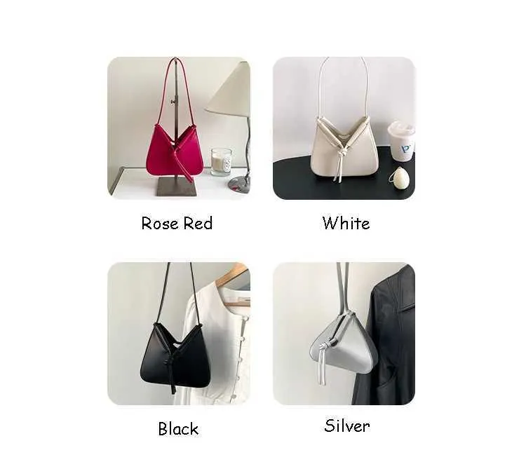 Triangle Shoulder Bag Women Leather Foldable Small Crossbody Bag_voghion.com