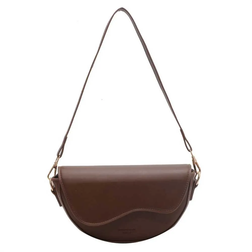 Womens Crossbody Shoulder Bag Solid Colour Pu Leather Wide Strap_voghion.com