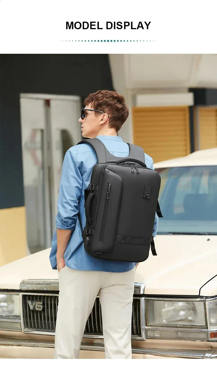 Airback Travel Men 16 inch Laptop Backpacks Vacuum Compression Expandable Business Back Pack School Backpack 240730_voghion.com