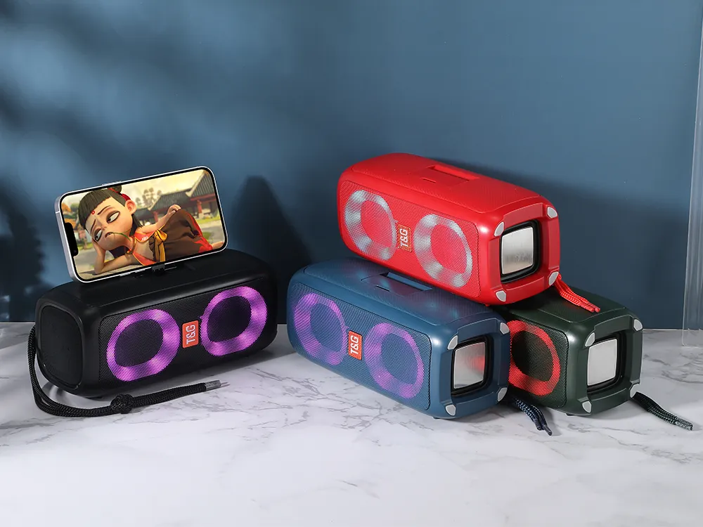 TG333 Portable Wireless Bluetooth Subwoofer Waterproof Outdoor TF USB Stereo With Phone Stand Speaker_voghion.com