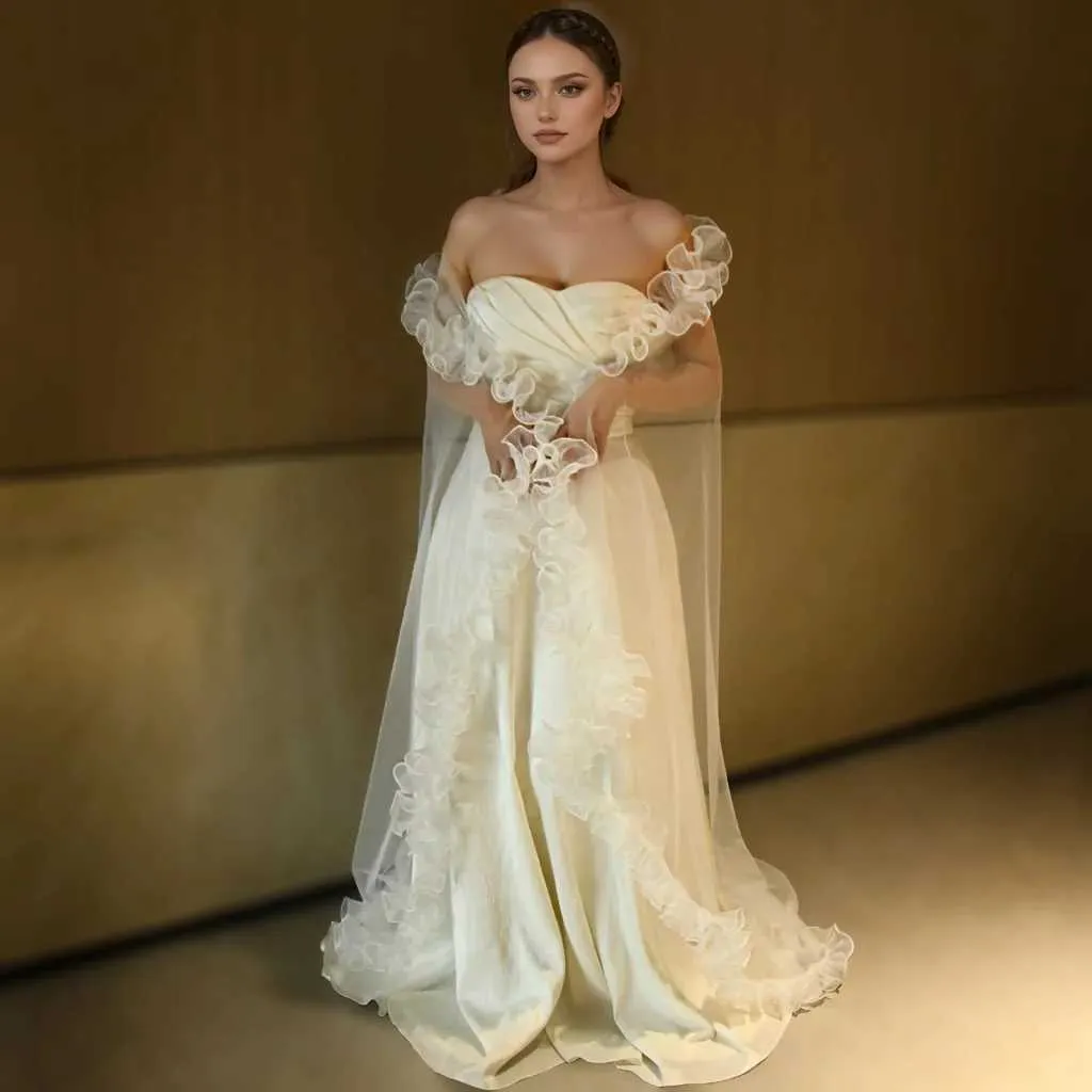 Haarschmuck V212 Brautschleier mit schicken Rüschen KEIN KAMM Schleier Bolero Schal abnehmbares Hochzeitsaccessoire_voghion.com