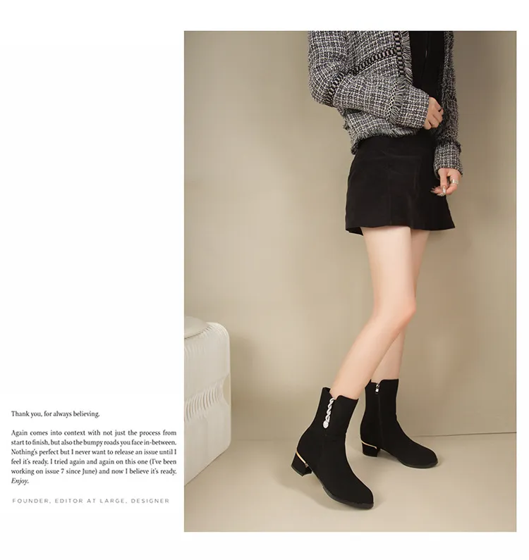 Botas femininas Outono Inverno Design moderno Estilo minimalista Confortável Frete grátis tamanho_voghion.com