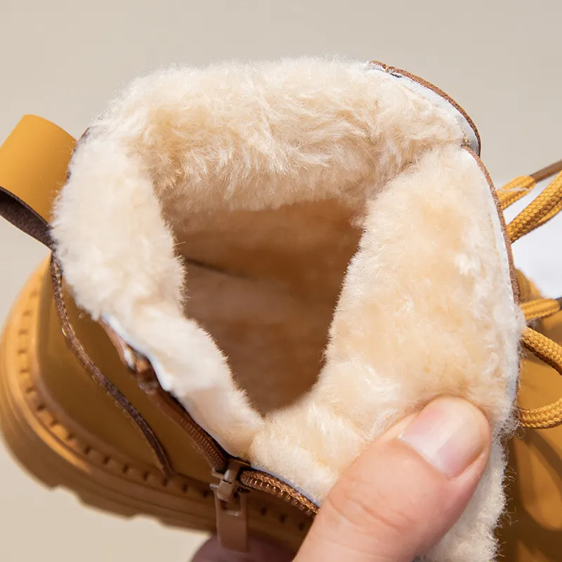 Vintersko Pels Pige Mode Plys Drenge Ankelstøvler Happysteps Kid Baby Tumling Korte Støvler til Børn Piger Størrelser_voghion.com