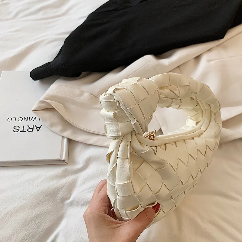 Abendtaschen Damen Schulter PU Leder Handtasche für Frauen 2024 Sommer Weben Handtaschen und Geldbörsen Weibliche Reise_voghion.com