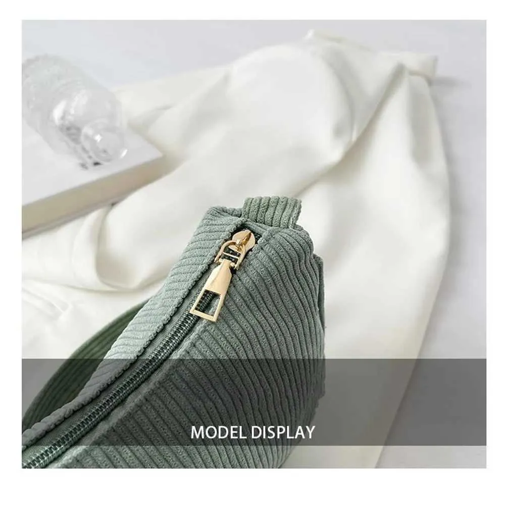 Fi Retro Handbags Warm Autumn Winter Corduroy Bottom Zipper Shoder Small Bag Fem Soft Leisure Club Handbag Y241106_voghion.com