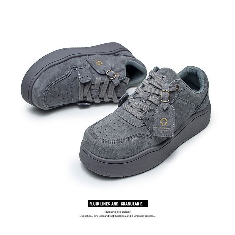 Damen Sneaker Mit Dicker Sohle Grau Outdoor Wanderschuhe_voghion.com