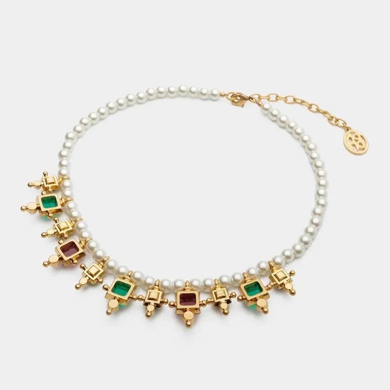 Pendant Necklaces Vintage Pearl Choker Necklace For Lady Runway Show Accessories JewelryPendant_voghion.com