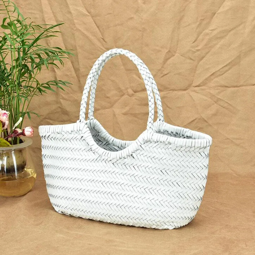 100 % natürliche Rindsleder Weben Handtaschen Mode Kleine Manuelle Hand Made Damen Gewebte Handtasche Exquisite Tote Dating Shopping_voghion.com