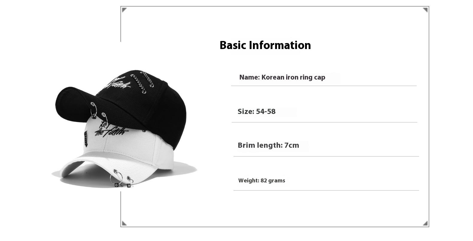 Cappellino da baseball uomo donna con anello stile coreano_voghion.com
