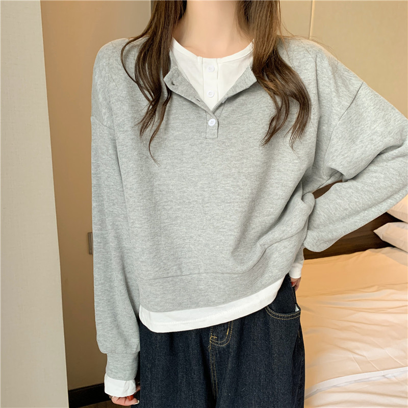 Conjunto de sudadera dos piezas mujer algodón holgado primavera otoño_voghion.com