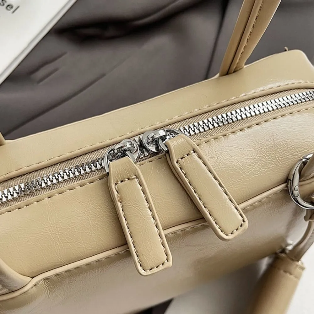Borsa a tracolla piccola quadrata in pelle PU stile coreano con auricolari, tinta unita, alla moda, per ragazze/donne_voghion.com