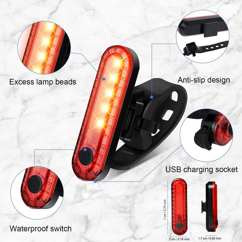 Cross-border 056 Bicycle Ail Brigh LED Nigh Ligh Oudoor Waerproof Mounain Bike Fron And Rear Se Riding_voghion.com