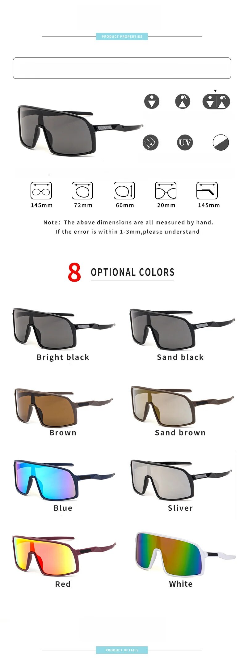 KILA Colorful One Piece Men Outdoor Sports Trend Cycling Sunglasses for Women 1998_voghion.com