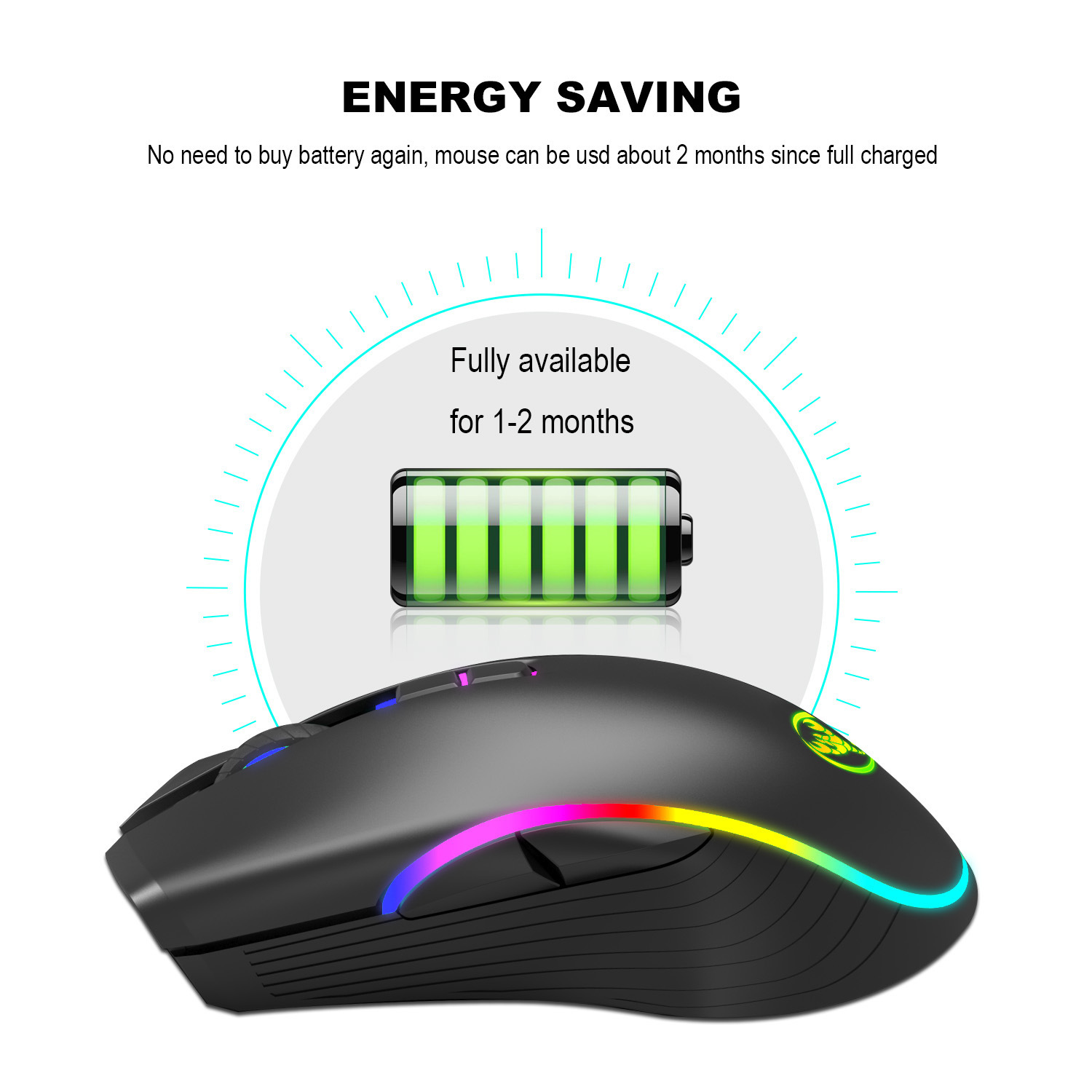 T26 2.4G RGB glowing wireless TYPE-C rechargeable interface seven button gaming mouse hot selling_voghion.com