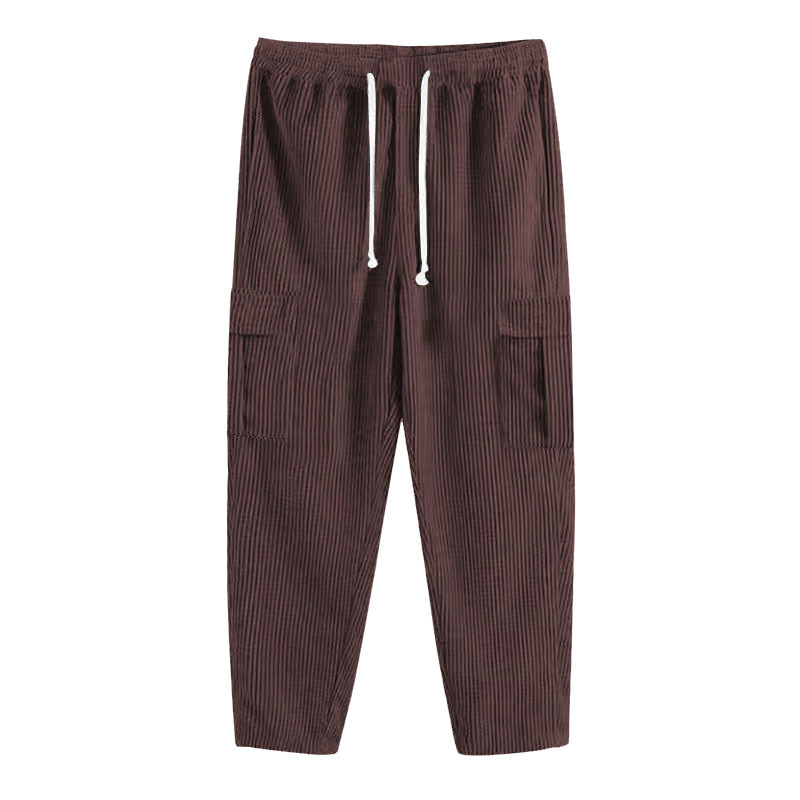 Independent Station American Corduroy Casual Pants Men's 2024 Spring Retro Loose Tooling Pockets Straight Pants Trousers_voghion.com