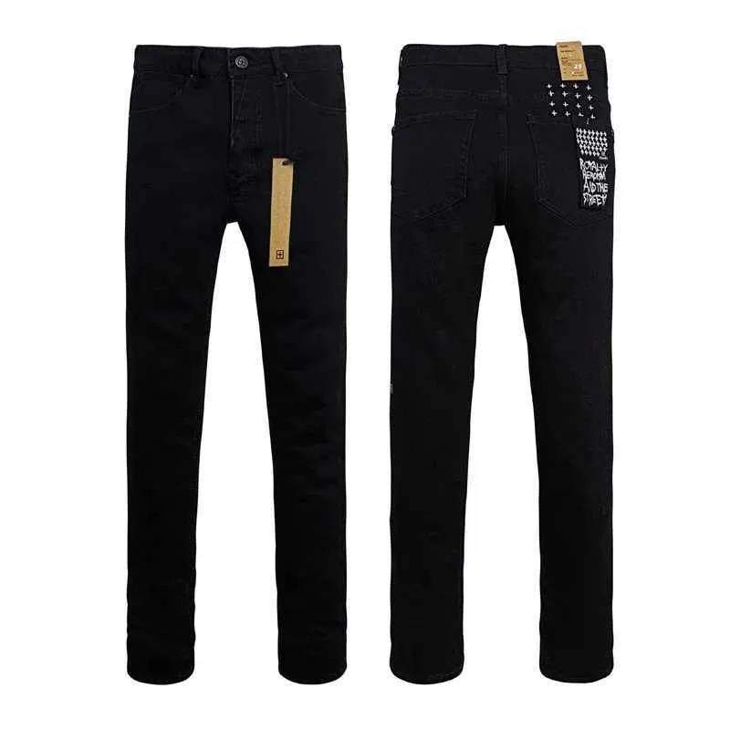Black Blue Fashion Men KSUBI Cross Jeans Brand High Street Hole Trend Low Rise Skinny Denim Pants Ripped Frayed_mkmklike.com