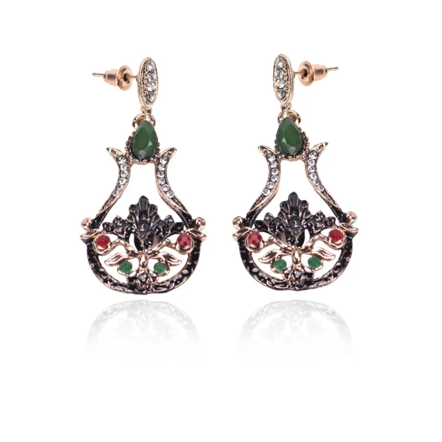Collane con ciondolo 2023 Gioielli di moda coreana Catena lunga Cristallo Strass Vaso di fiori Collana Orecchini Set per le donne_voghion.com