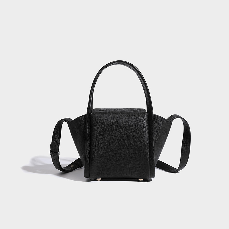 2024 Summer New High end Texture Soft Leather Vegetable Basket Unique Handheld Bucket Bag, Single Shoulder Crossbody Bag_voghion.com