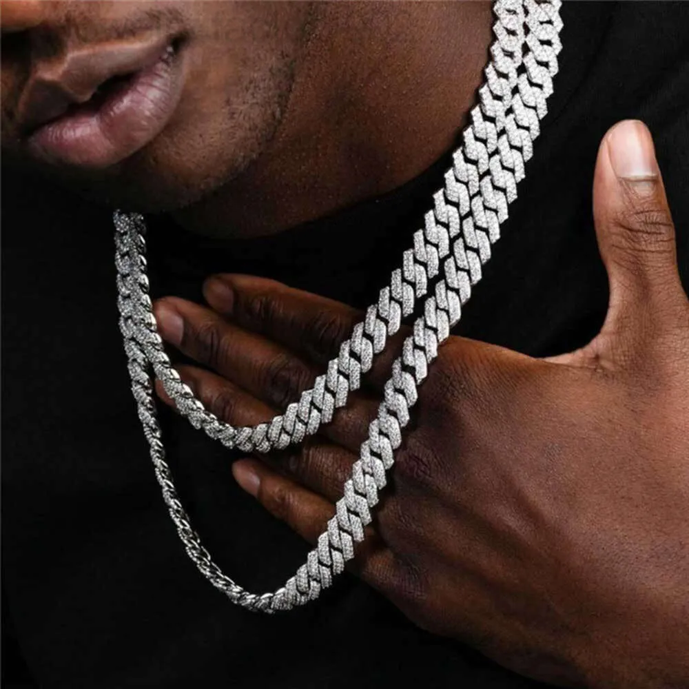 Man Plated Cuban Link Simple Hip Hop Jewelry Cubic Zirconia Ice Out Gold Chain Necklace_voghion.com