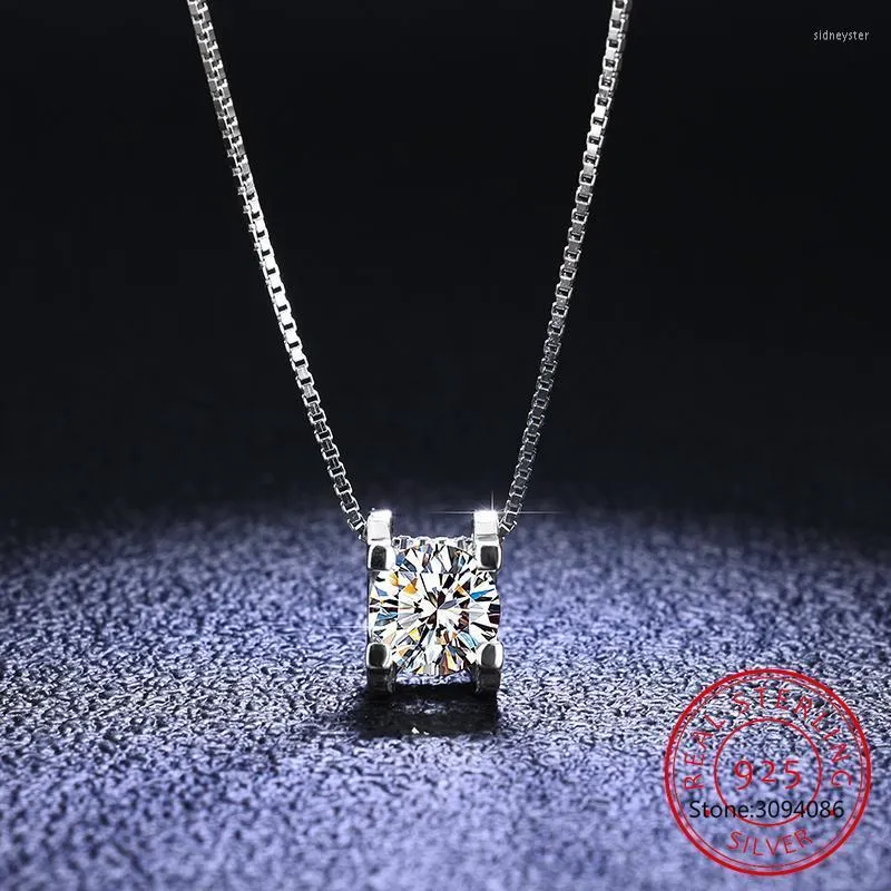 Ogrlice z obeski Sier 0,5 ct/1 ct/2 ct F barva Moissanite VVS Zaročna elegantna poročna ogrlica za ženske ob obletnici_voghion.com
