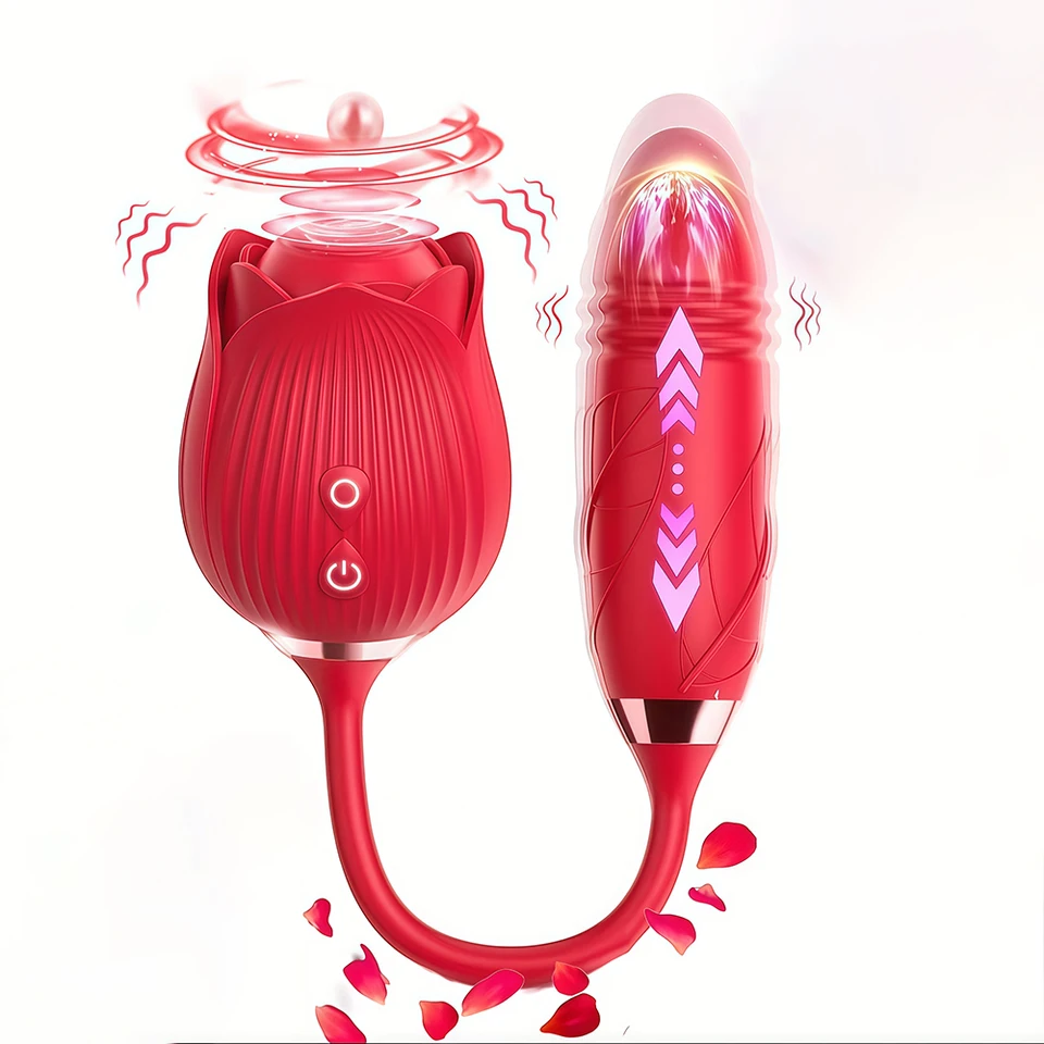 Rosenförmiger Saugvibrator Und G-punkt Vibrations-ei Für Damen_voghion.com