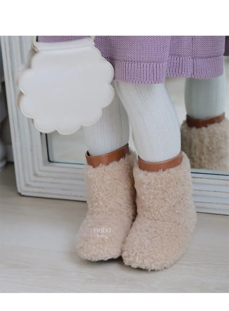 Småbarn Snökomposit Varm Lammull Happysteps Baby Flickor Pojkar Mode Barn Vinterskor Stövlar Storlek US6C-US1Y_voghion.com