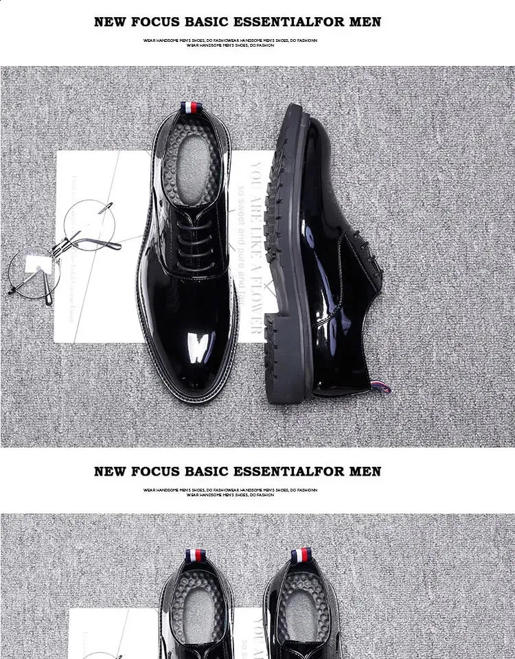 Talijanska haljina, modne oxfordske cipele od lakirane kože, muške, formalne, uredske, cipele za muškarce i muškarce 240911_voghion.com