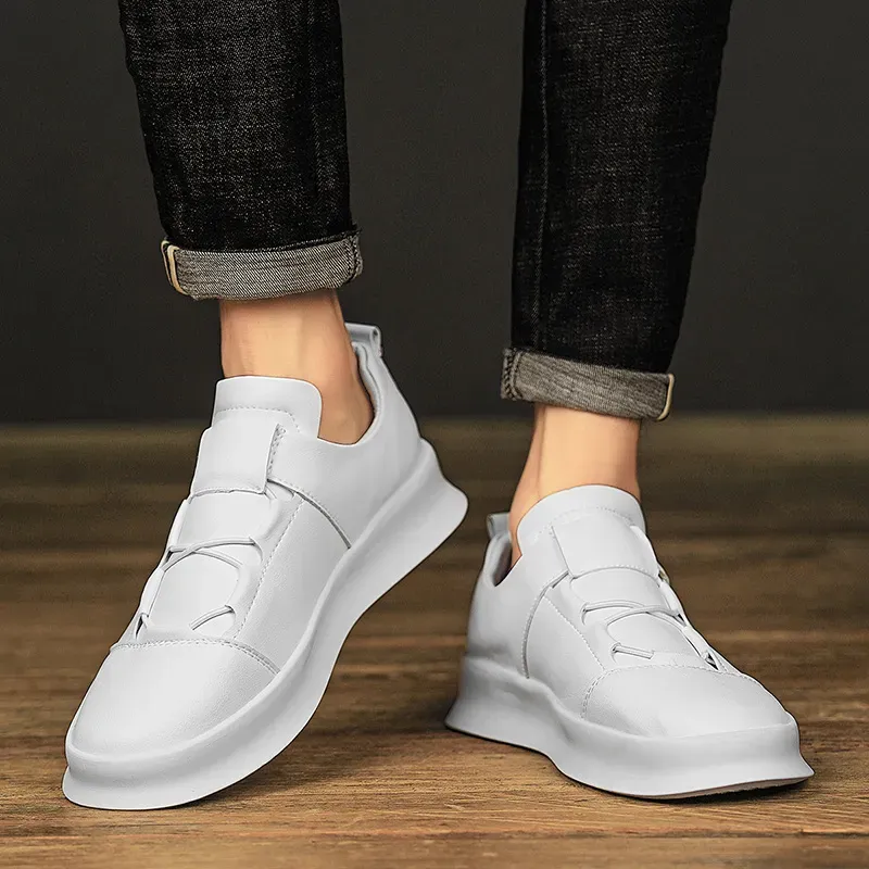 Leather Men's Brand Casual High Quality Walking Sneakers New Fashion Italian Handmade Designer Sport Shoes_voghion.com