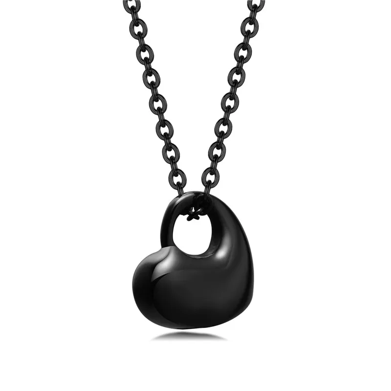 Collier avec pendentif en forme de cœur en forme d'urne en acier inoxydable 316L pour femme, chaîne KOTiK Fashion, couleur noir, or et argent_voghion.com