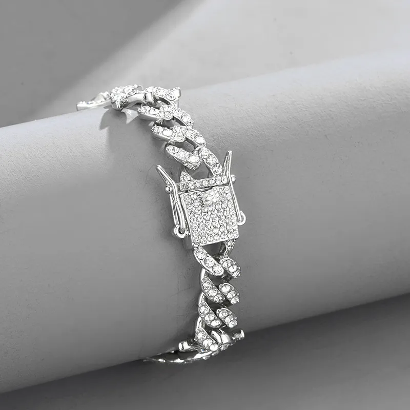 Thorns flames diamonds chains cross-border hip-hop trendy mens Cuban Chain_voghion.com