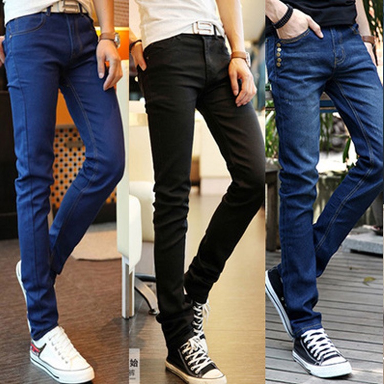 Abbigliamento maschile Street Goods Autunno Jeans Stile coreano Vitello Personalità maschile Pantaloni skinny Ragazzi Pantaloni lunghi alla moda Pantaloni alla moda_voghion.com