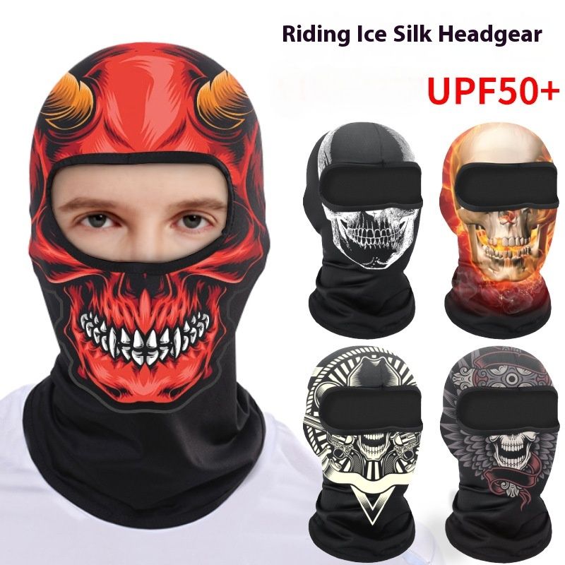 Máscara facial de ciclismo a prueba de sol, capucha de motocicleta, sombrero, sca impresa transpirable para exteriores de verano, deportes de montañismo_voghion.com