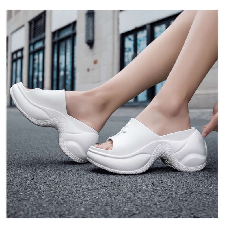 Cross Flower Thick Bottom Damen Hausschuhe 2025 Sommer Neu, High Heel, Modisch_voghion.com