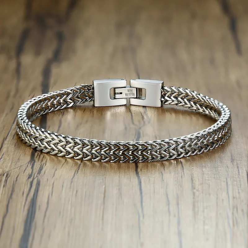Braccialetti con ciondoli Tigrade da uomo in acciaio inossidabile, con catena intrecciata, colore argento/oro/nero_voghion.com