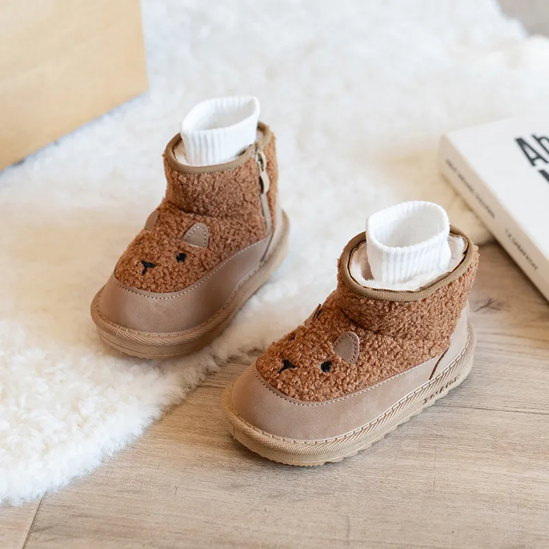 Infant Snow For Children 2025 Cute Cartoon Little Toddler Plush Thick Warm Cotton Shoes Cutefeet Kids Winter Boots Sizes_desvips.com