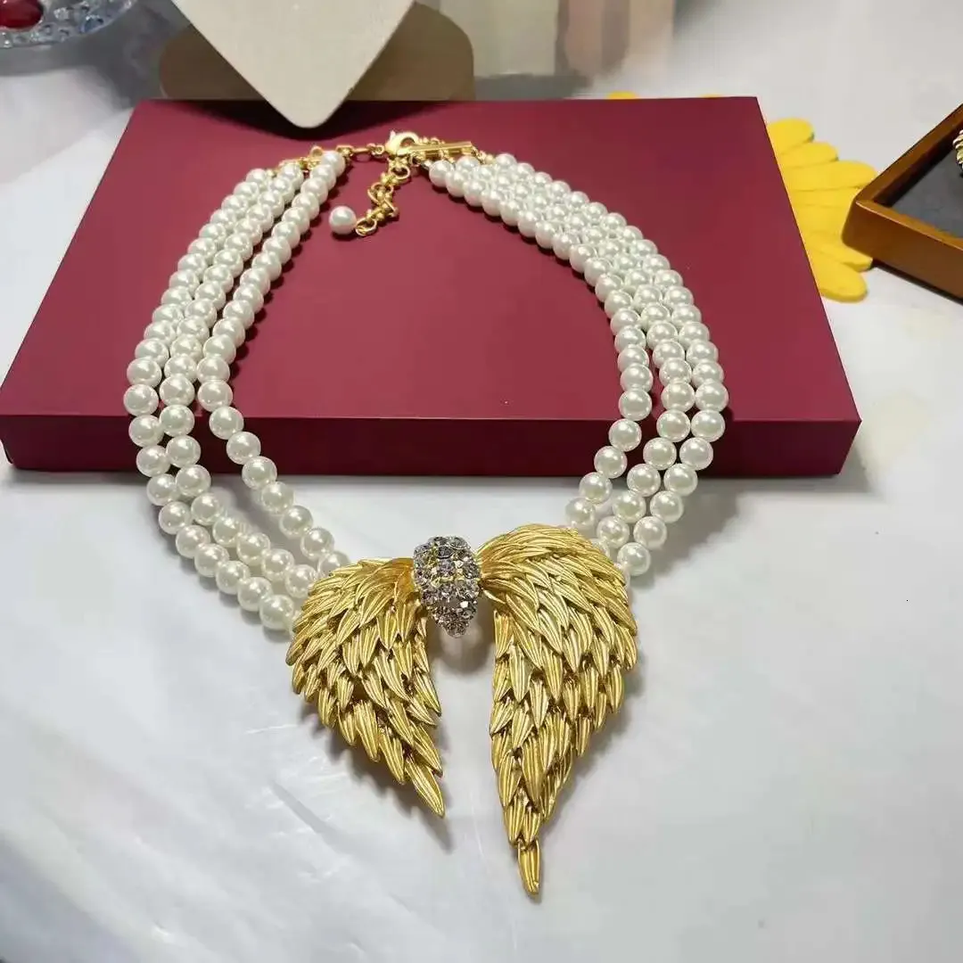 Französisches Vintage Metall vergoldet Perlenkette Brosche Set Schmuck 240119_voghion.com